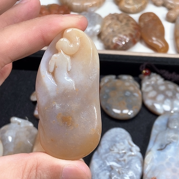 硅化珊瑚（珊瑚玉）未镶嵌颈饰