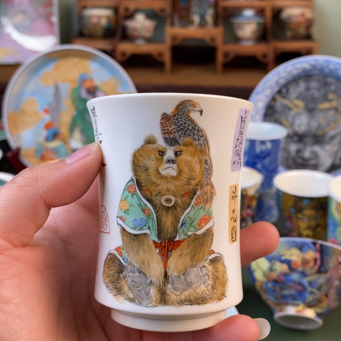 纯手工手绘陶瓷浮力杯