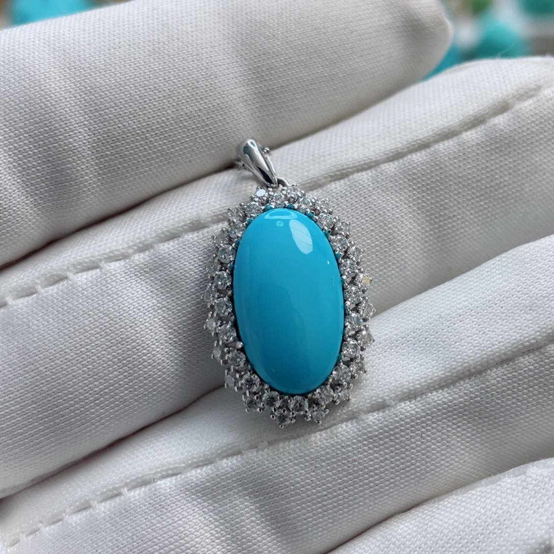 绿松石珠宝奇石18K金镶嵌