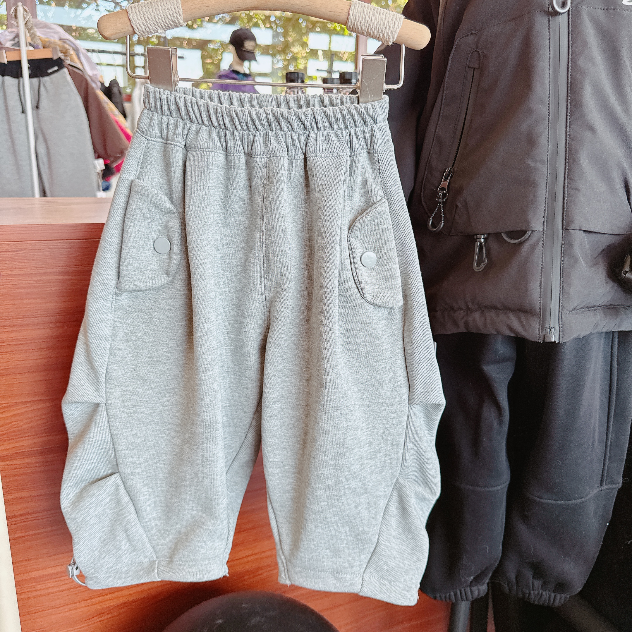 JMJQ 秋季新款儿童中腰纯色装松紧带卫裤长裤韩版休闲裤251096