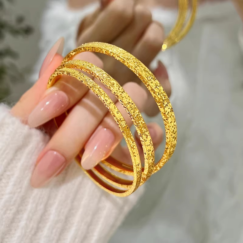 铜合金手镯 QYJ  碎冰冰手镯古法传承爆闪实心