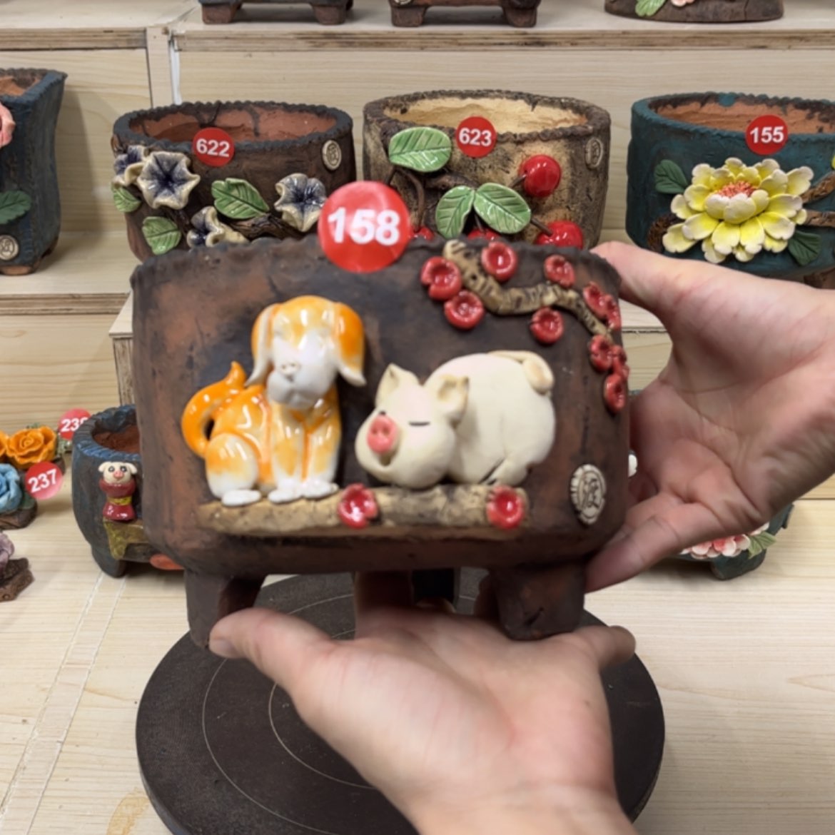 【闪购商品】紫砂花盆158号微瑕内口14.5外高13