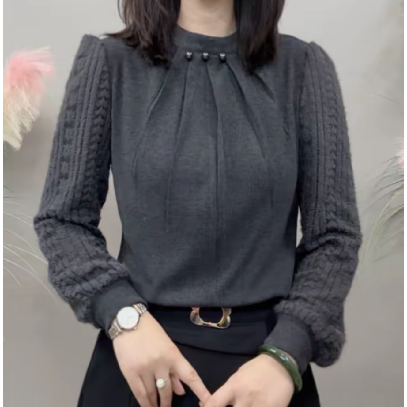 【运费险+现货】2025韩版打底蕾丝秋季时尚拼接小衫秋季休闲衬衫女