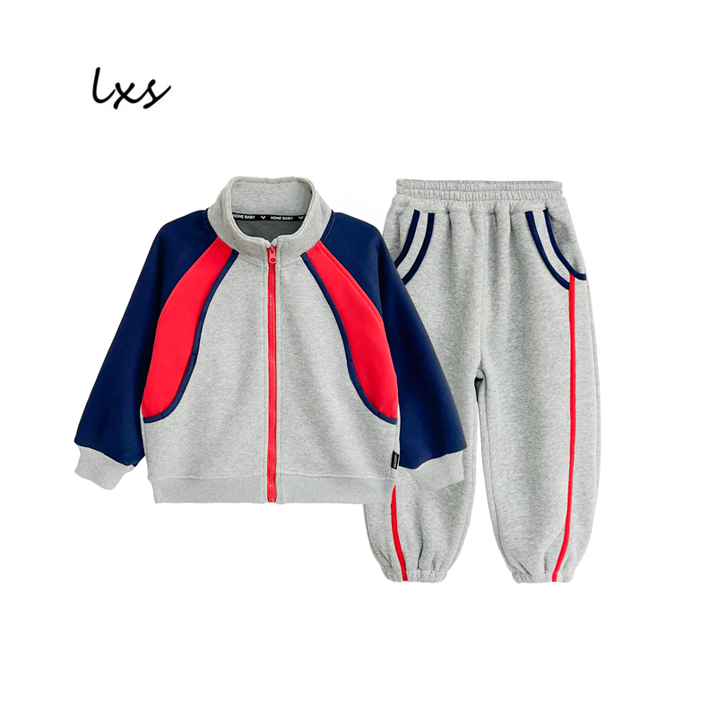 舅舅严选童装儿童冬季加绒韩版时尚百搭潮流长袖外套帅气套装Q362