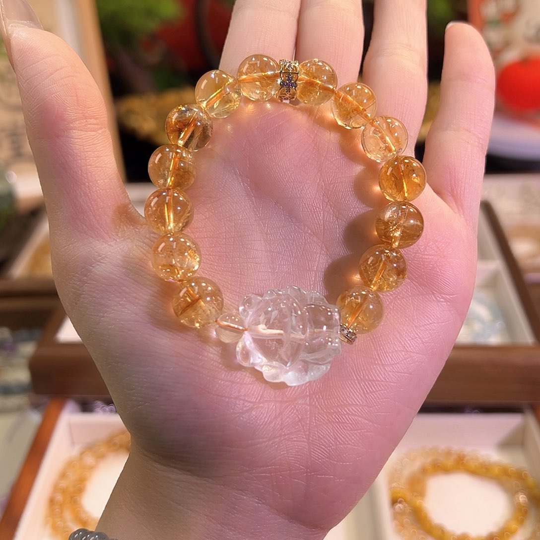 水晶手链未镶嵌黄塔晶