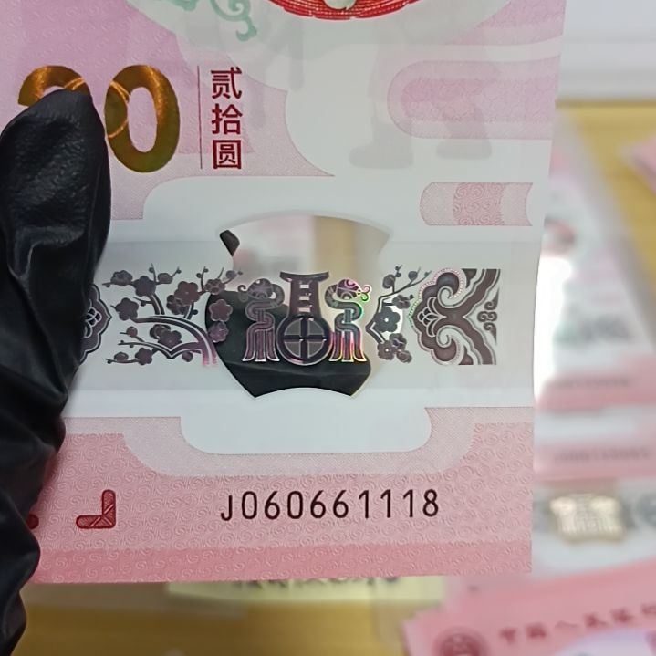 塑料蛇钞号码如图所示060661118
