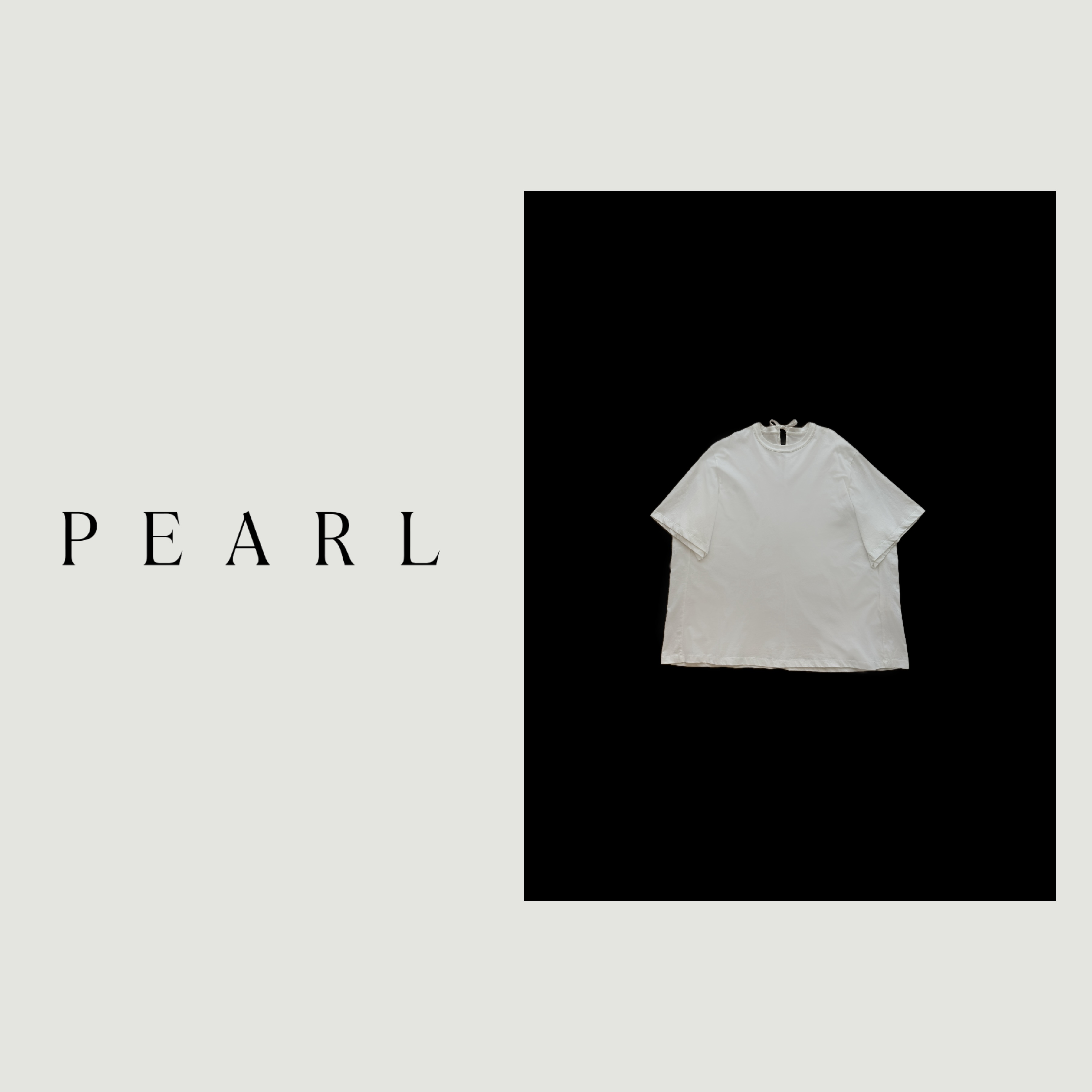 PEARL 极简后背蝴蝶结廓形T恤