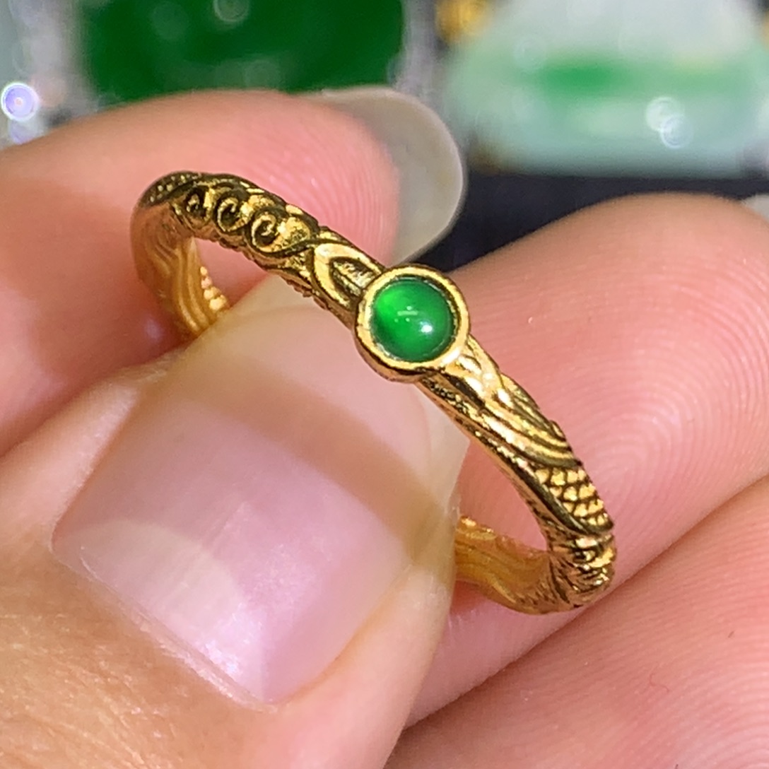 翡翠戒指银S925镶嵌8、