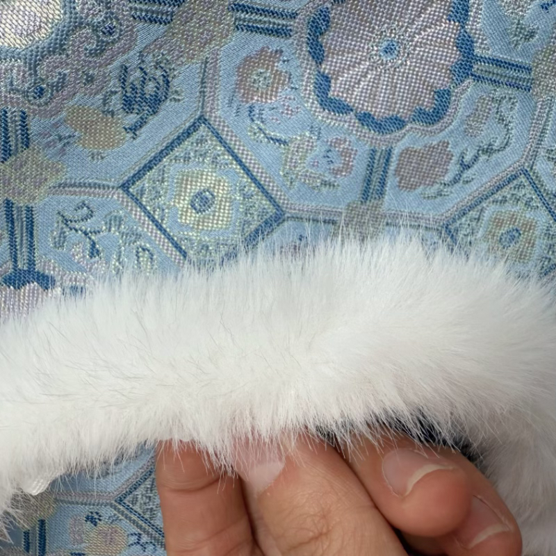 仿兔毛水貂毛辅料马夹马甲牛仔拼接毛领