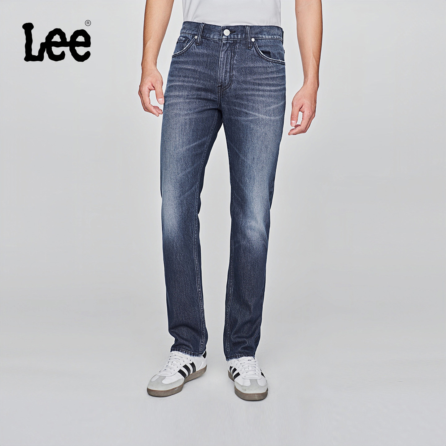 【张凌赫代言】Lee25早秋723修身中腰直筒复古深蓝色男牛仔裤