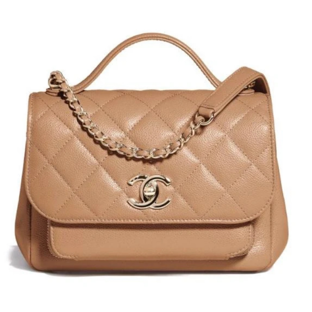 99新 Chanel/香奈儿 多多奢品/香奈儿荔枝牛手提邮差斜挎包/99新