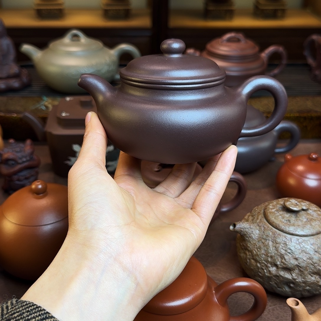 茶壶紫砂仿古壶，紫泥