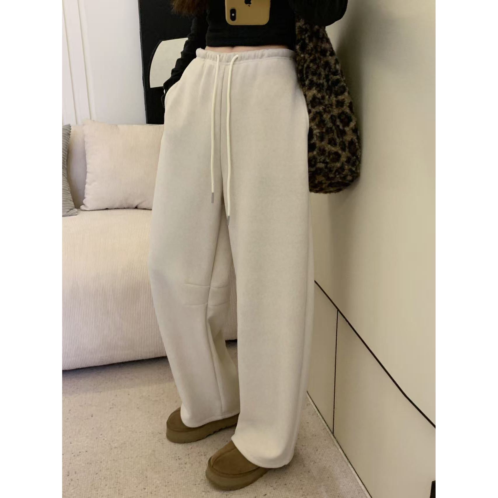 【松织垂顺加绒休闲裤】秋冬新款！经典慵懒垂顺休闲直筒裤053