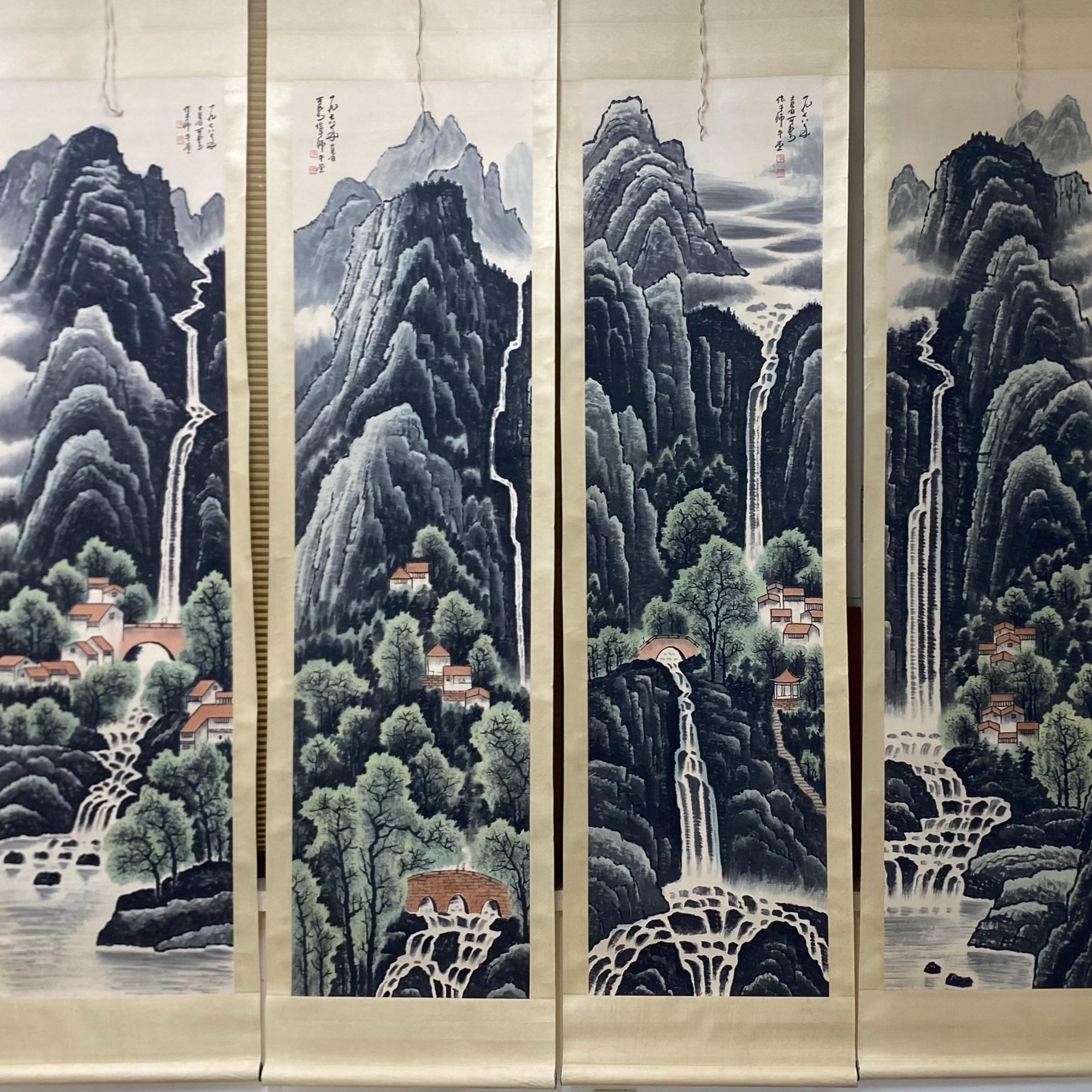 李 佳作山水四条屏 170.45 6.9平尺×4