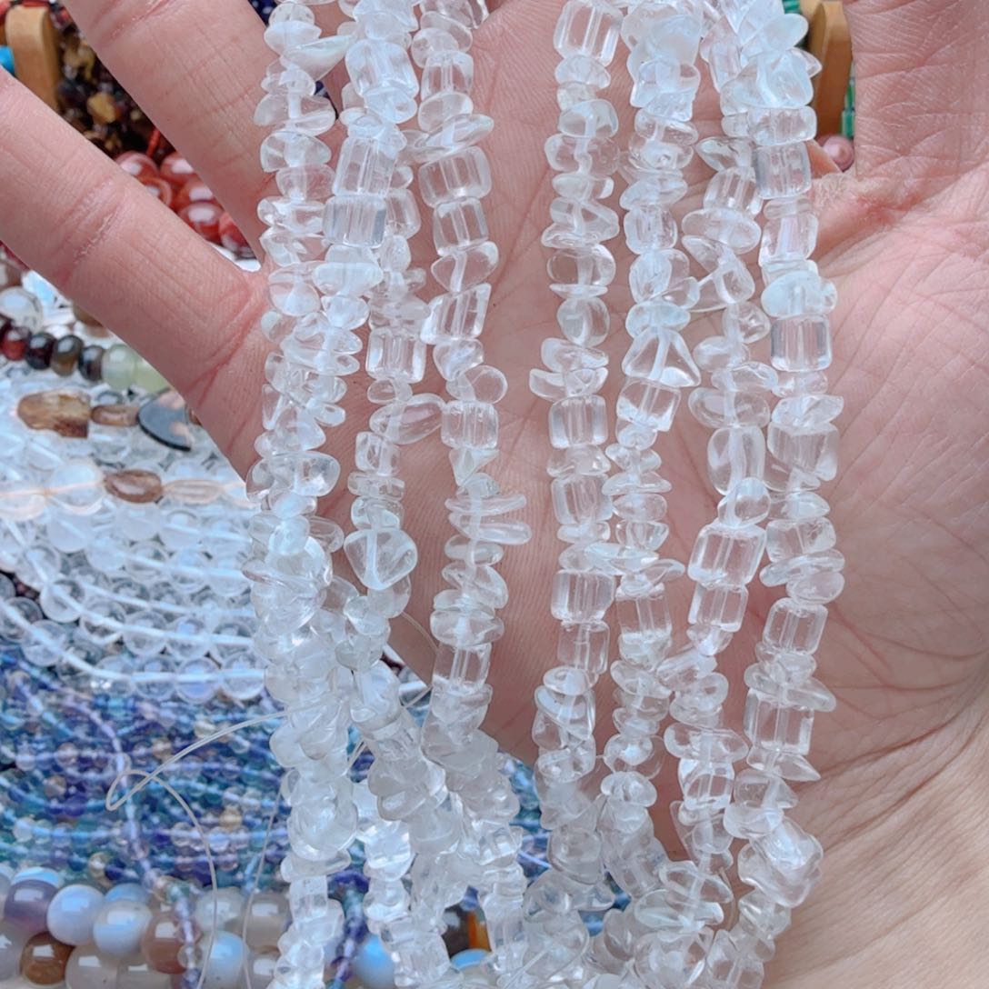 玛瑙/玉髓珠宝半成品未镶嵌白水晶碎石1条长条