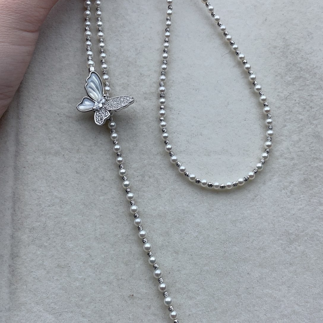 套链96淡水珍珠银S925镶嵌