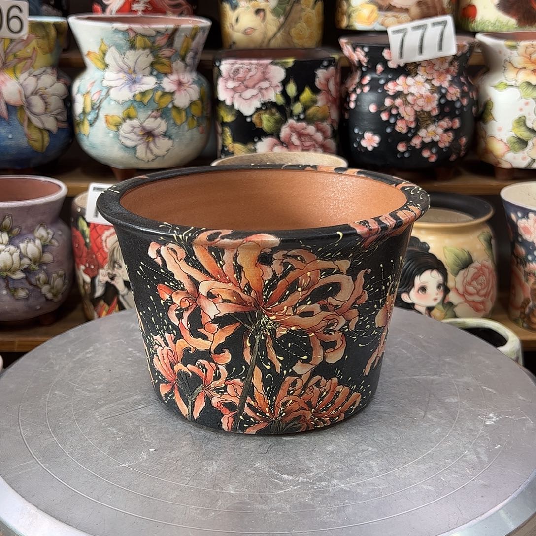 景德镇炫彩手绘口14高10.5