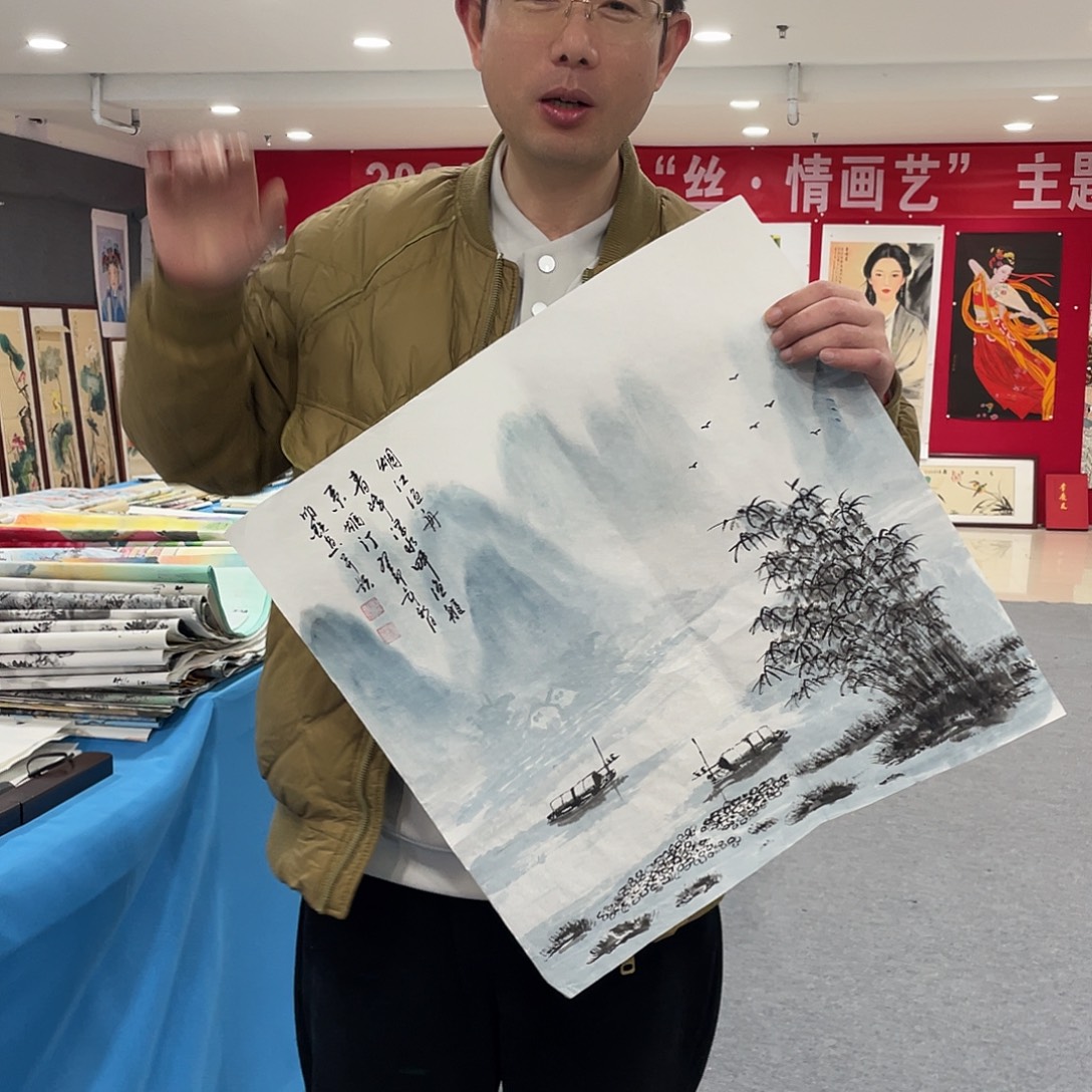 国画今天上午国画作品展示