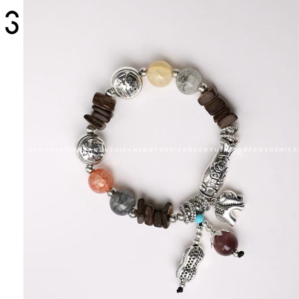 铁大理石手链 三与十三|福气满满|精致复古百搭小众手饰潮流手链