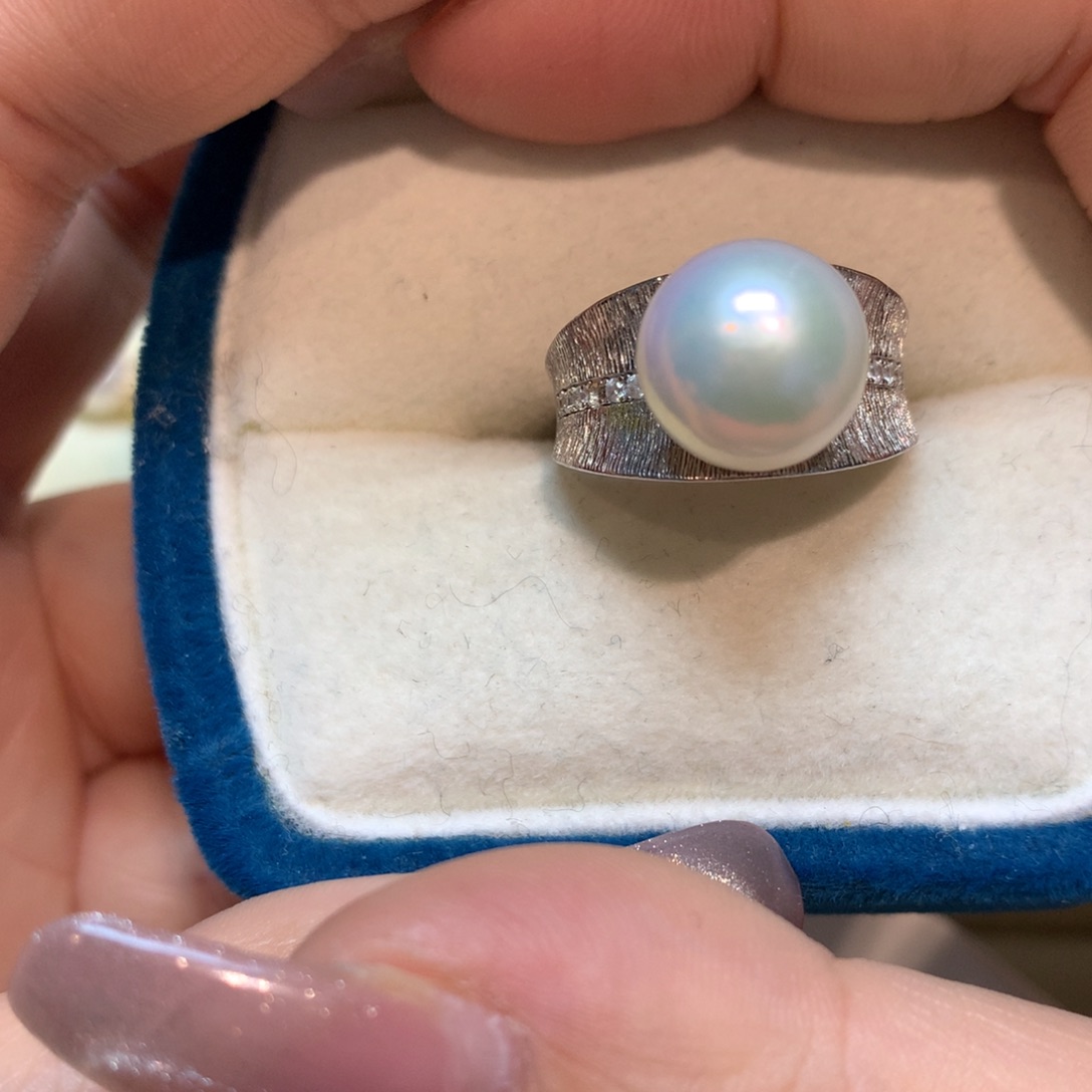 淡水珍珠戒指银S925镶嵌