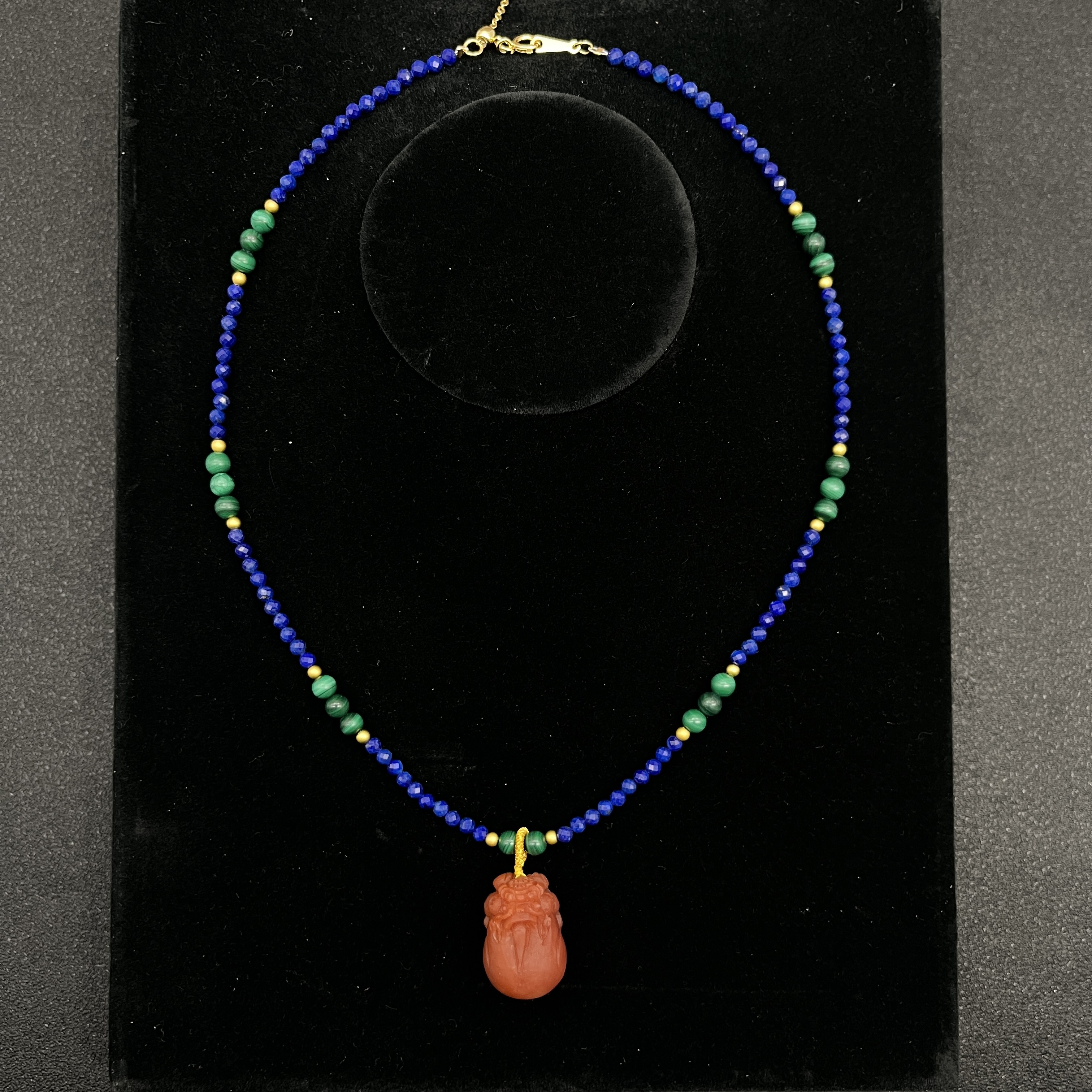 新年南红貔貅挂件（青金）