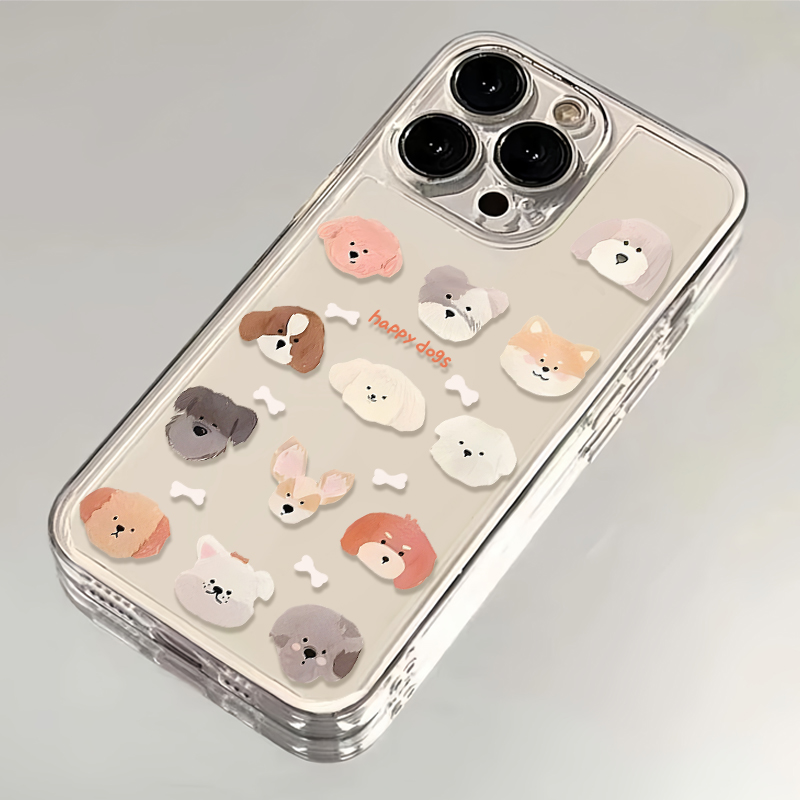 雅天立软萌狗狗头像适用iPhone16/15苹果17手机壳华为vivoppo小米