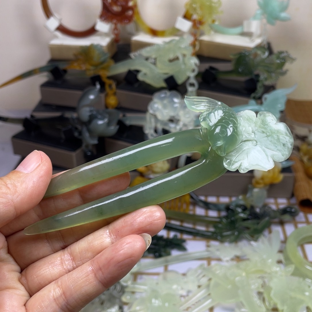 未镶嵌蛇纹石玉发饰