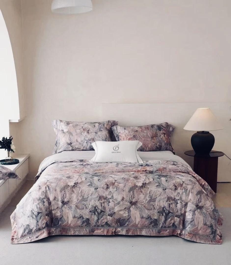 外贸大福利～超细氮莱赛尔天丝床盖版四件套加大220*240微瑕～L319