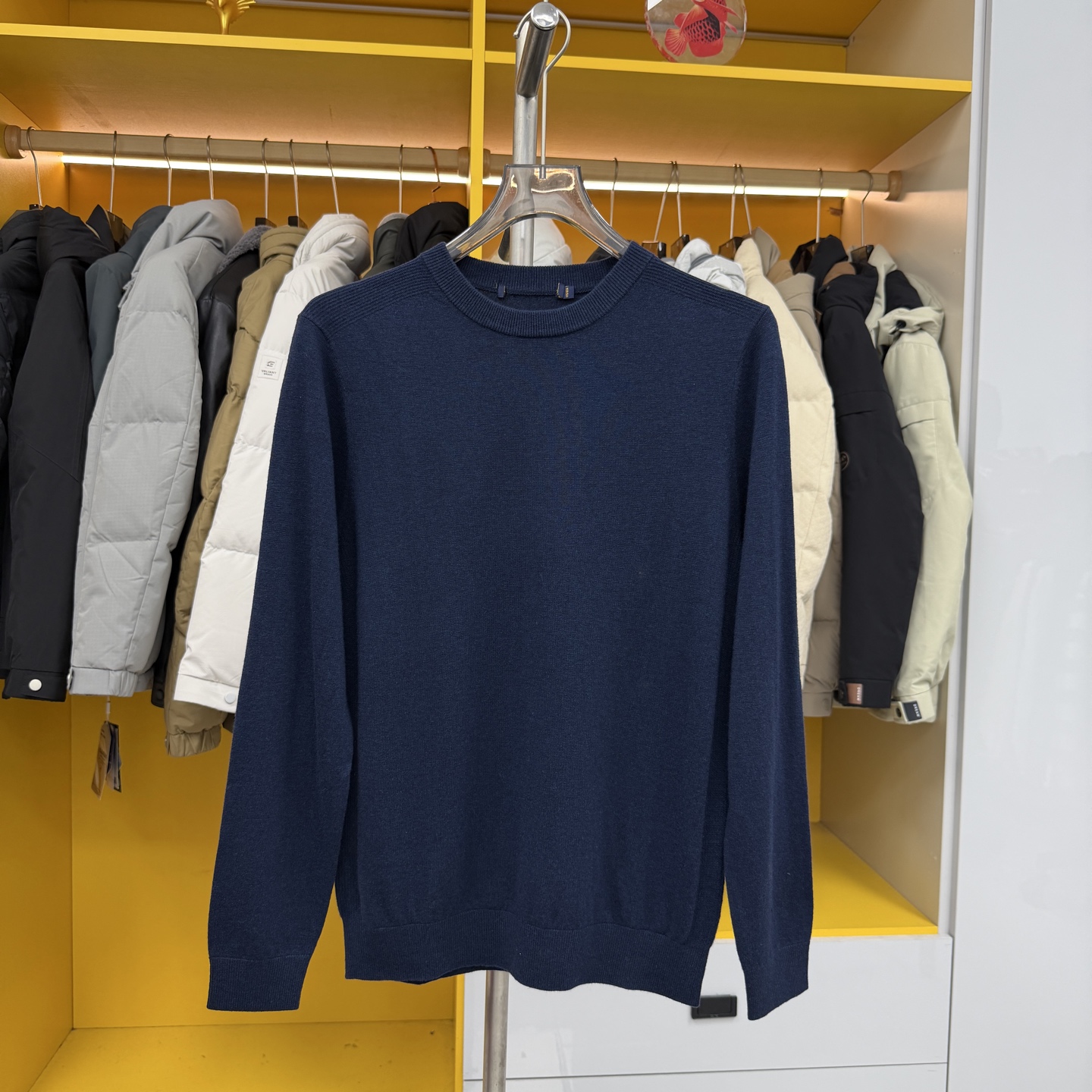 L575男士100%绵羊毛打底衫纯羊毛保暖套头商务休闲百搭羊毛衫