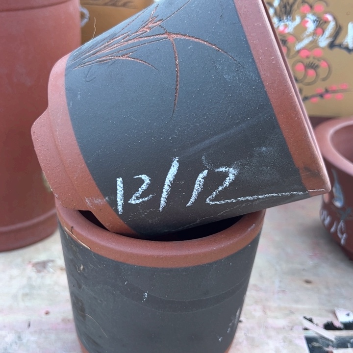 红陶紫砂兰花盆微瑕