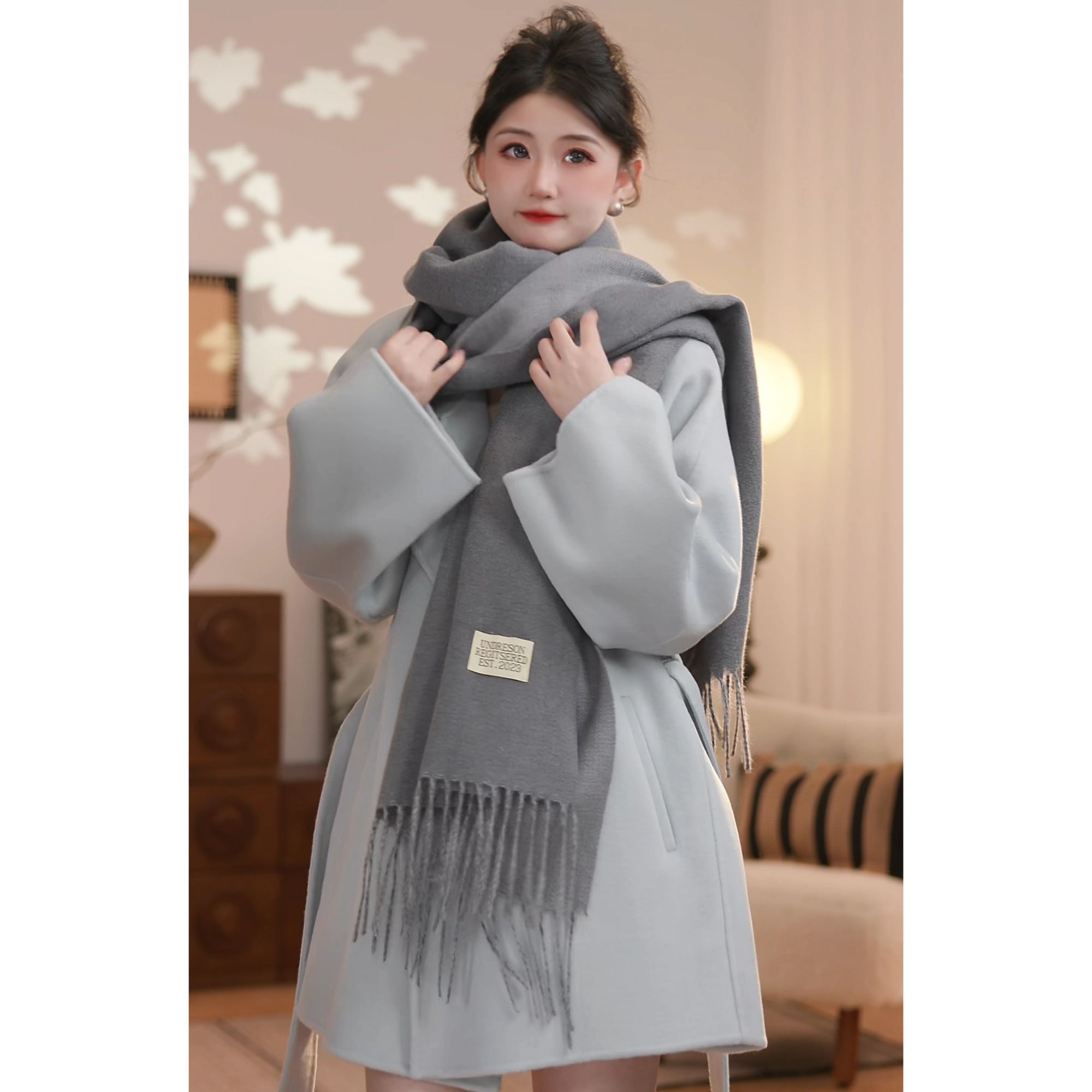 【西西里午后】2025秋冬新款双面羊毛大衣小个子短款浴袍毛呢外套