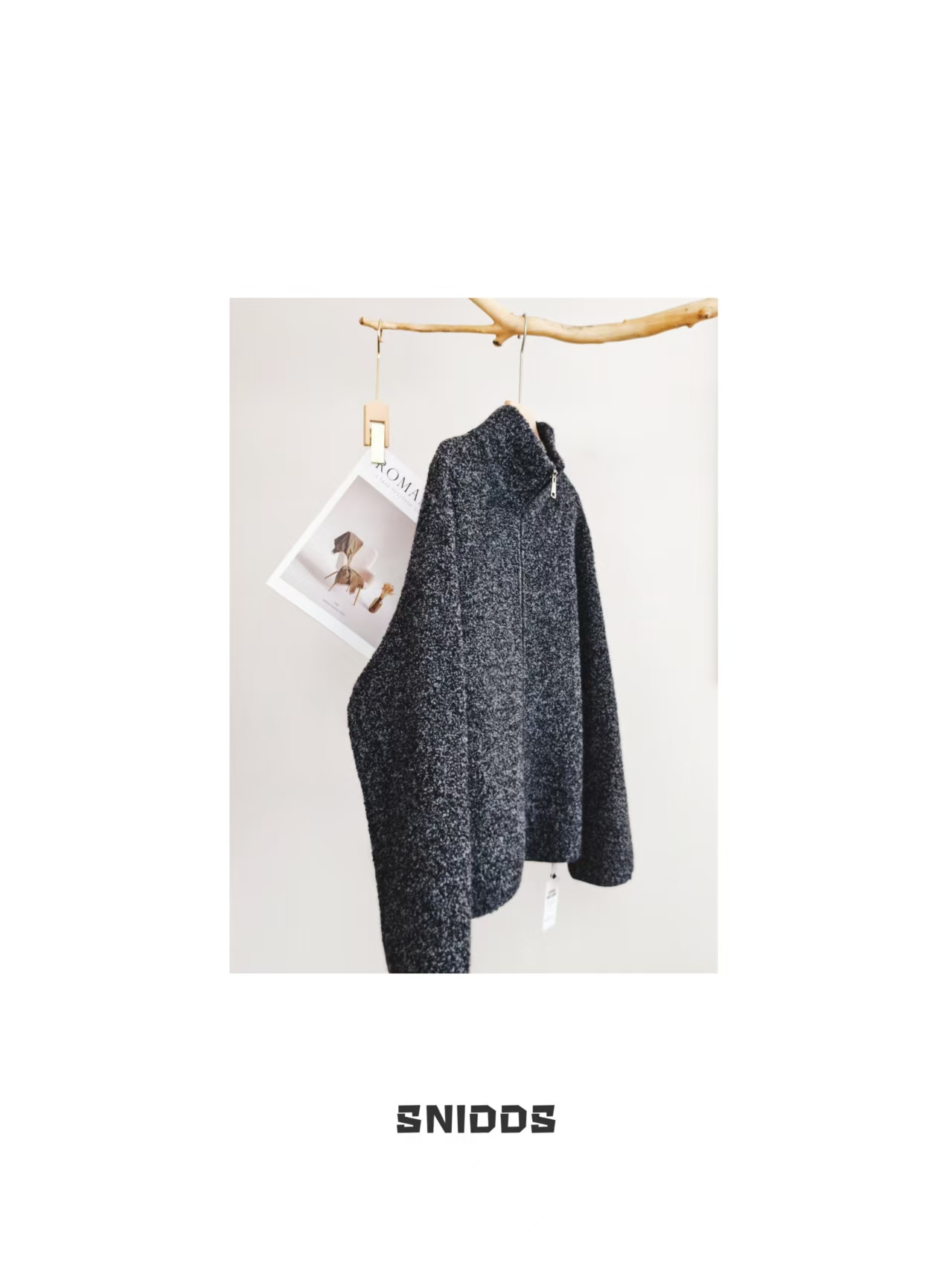   女士秋冬  强缩羊毛圈圈纱拉链开衫外套