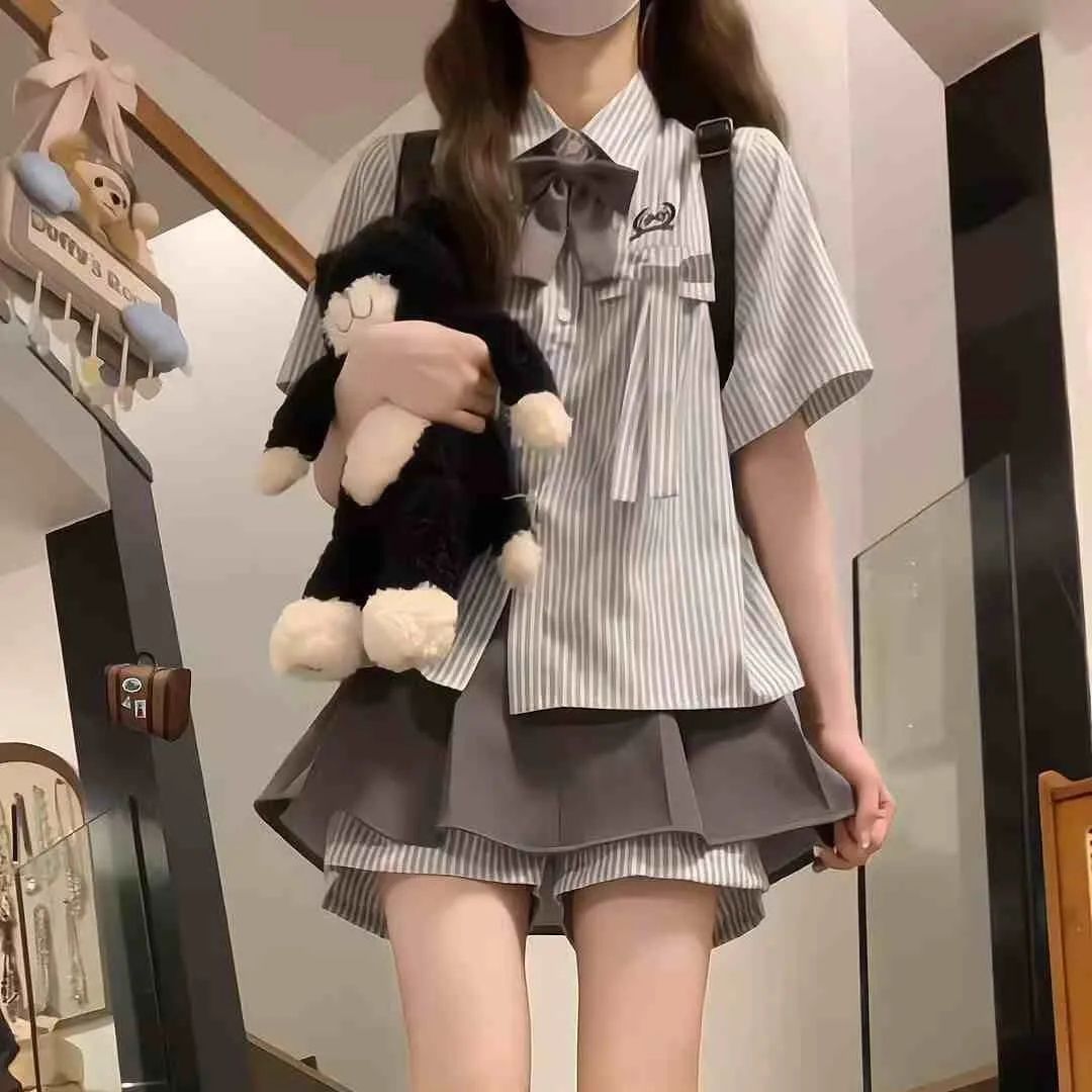 【奇魔甄选】韩系jk制服学院风短裙套装两件套
