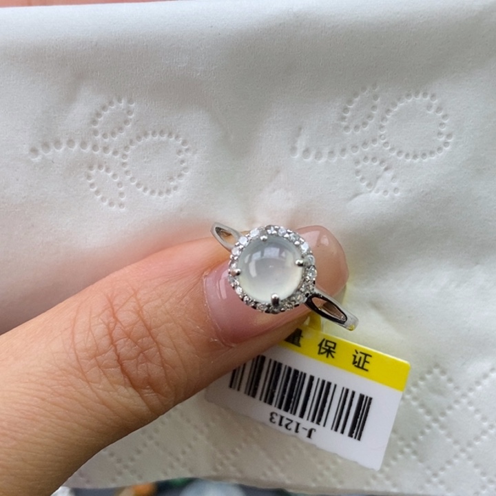 小***吖翡翠银S925镶嵌戒指蛋面