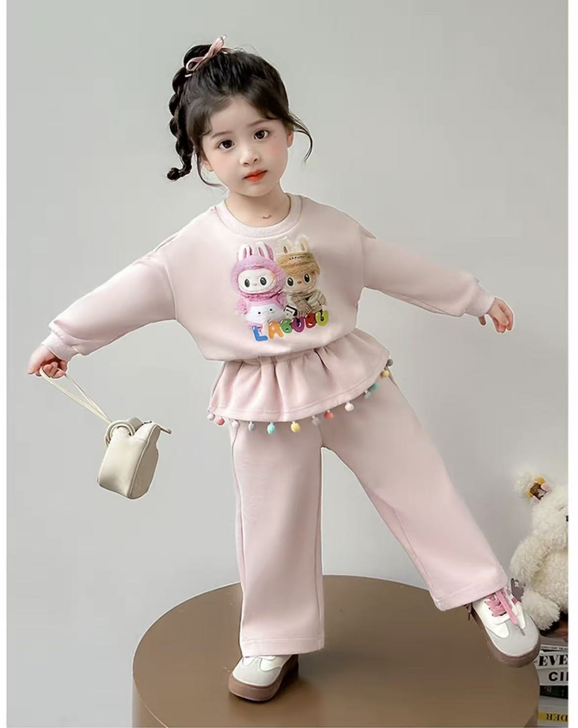 56440秋季新款女孩拉布布两件套女童套装秋装