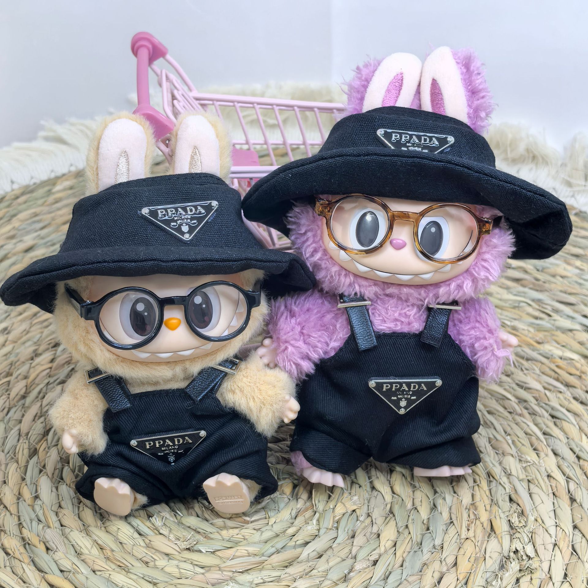 一二代LABUBU坐坐派对娃衣拉布布搪胶衣服大牌潮服套装