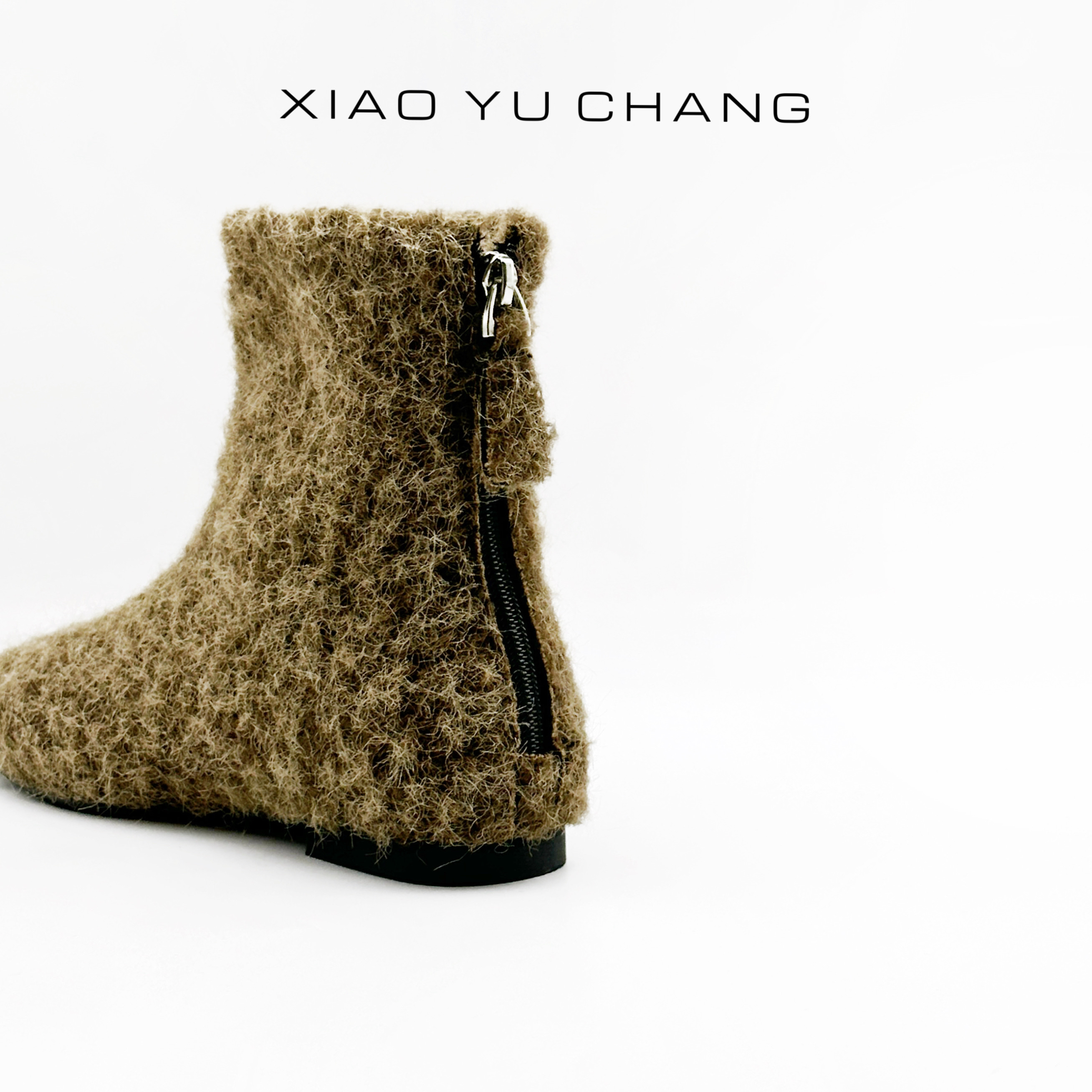 肖与畅｜欧美风冬季千金风女低跟平跟短靴圆头瘦瘦靴弹力英伦