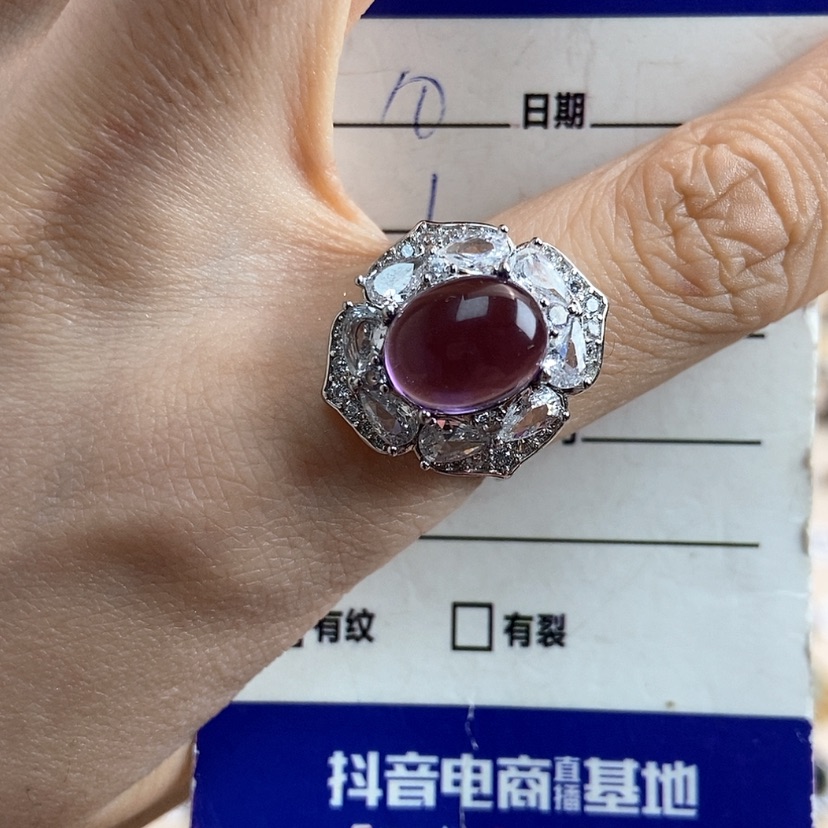 【闪购商品】紫晶戒指银S925镶嵌貔**子开口 新疆西藏不包邮