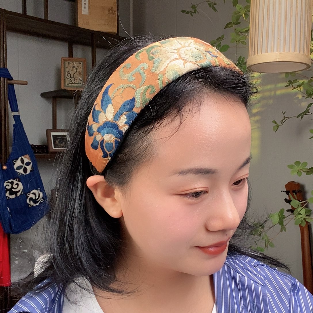织绣老绣手工刺绣发箍
