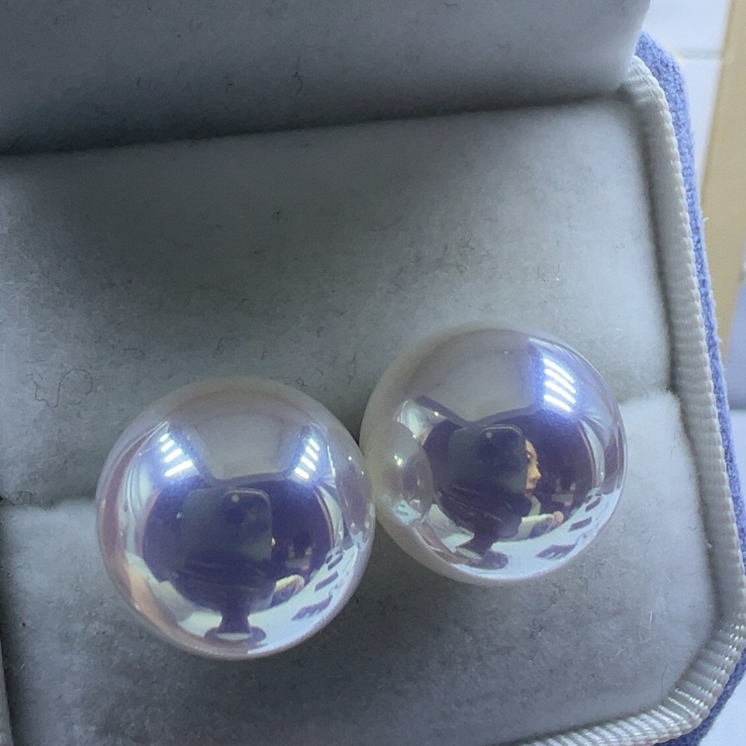 淡水珍珠18K金镶嵌耳饰