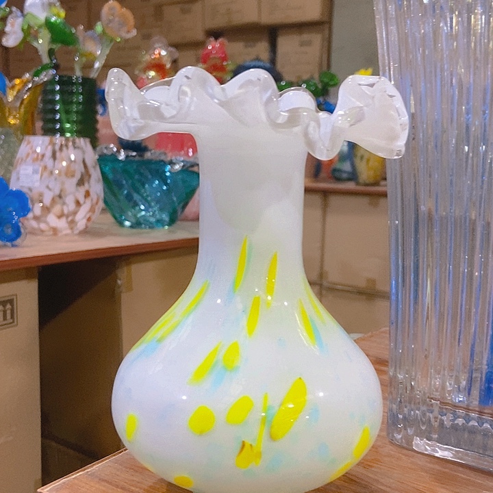 琉璃琉璃花瓶高17口5