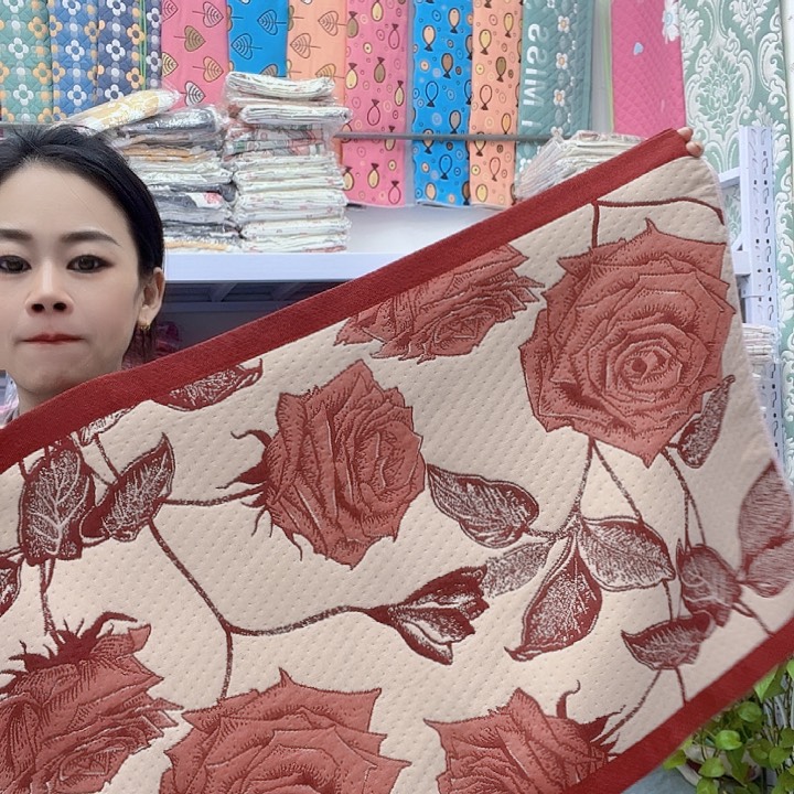 棉红色玫瑰花纯棉