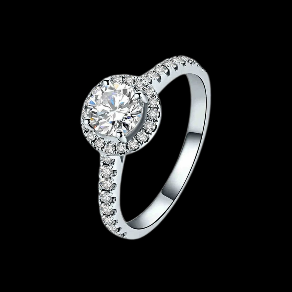 实验室培育钻石1克拉公主圆包四爪18k金镶成品钻戒婚戒工厂直售