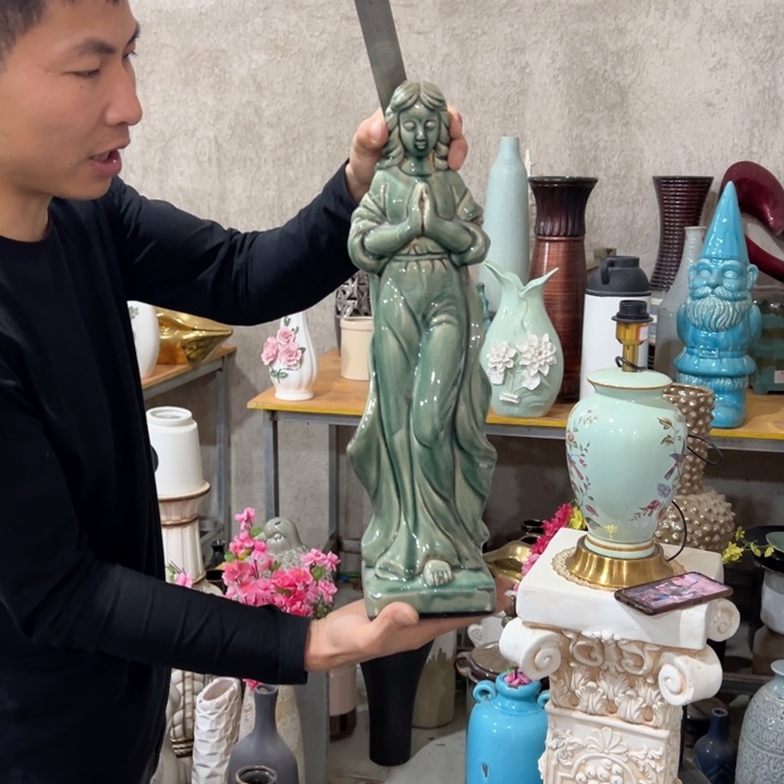 摆件高度48厘米宽度16厘米微瑕捡漏上釉不匀