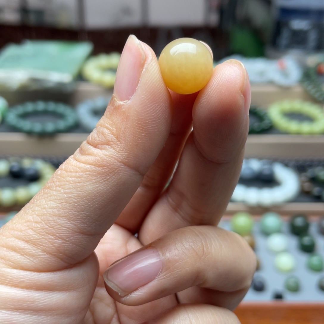 和田玉单珠12未镶嵌