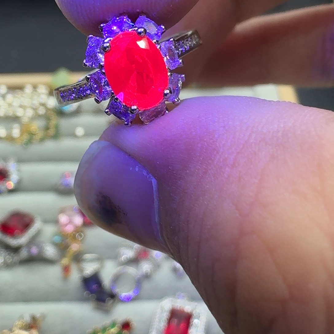 托帕石戒指银S925镶嵌