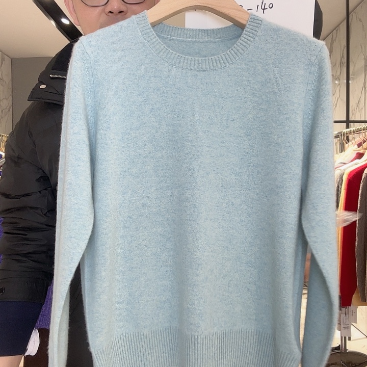 蓝色山羊绒xl大码羊绒衫