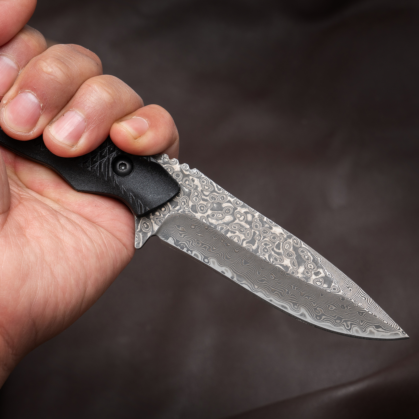 W02《乾坤》锻打大马士革钢VG10瓜果刀家用户外锋利