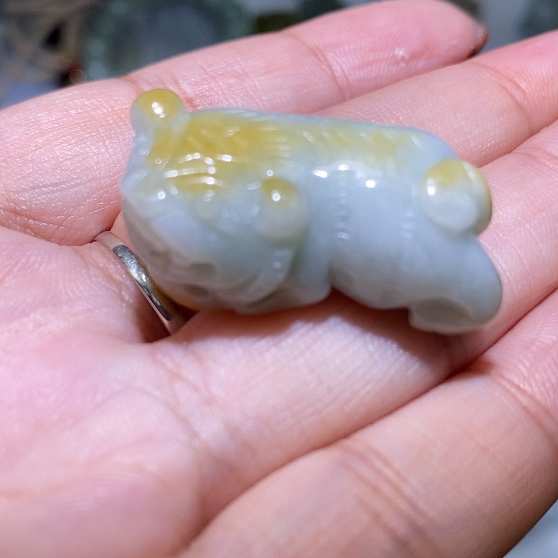 翡翠未镶嵌颈饰老虎
