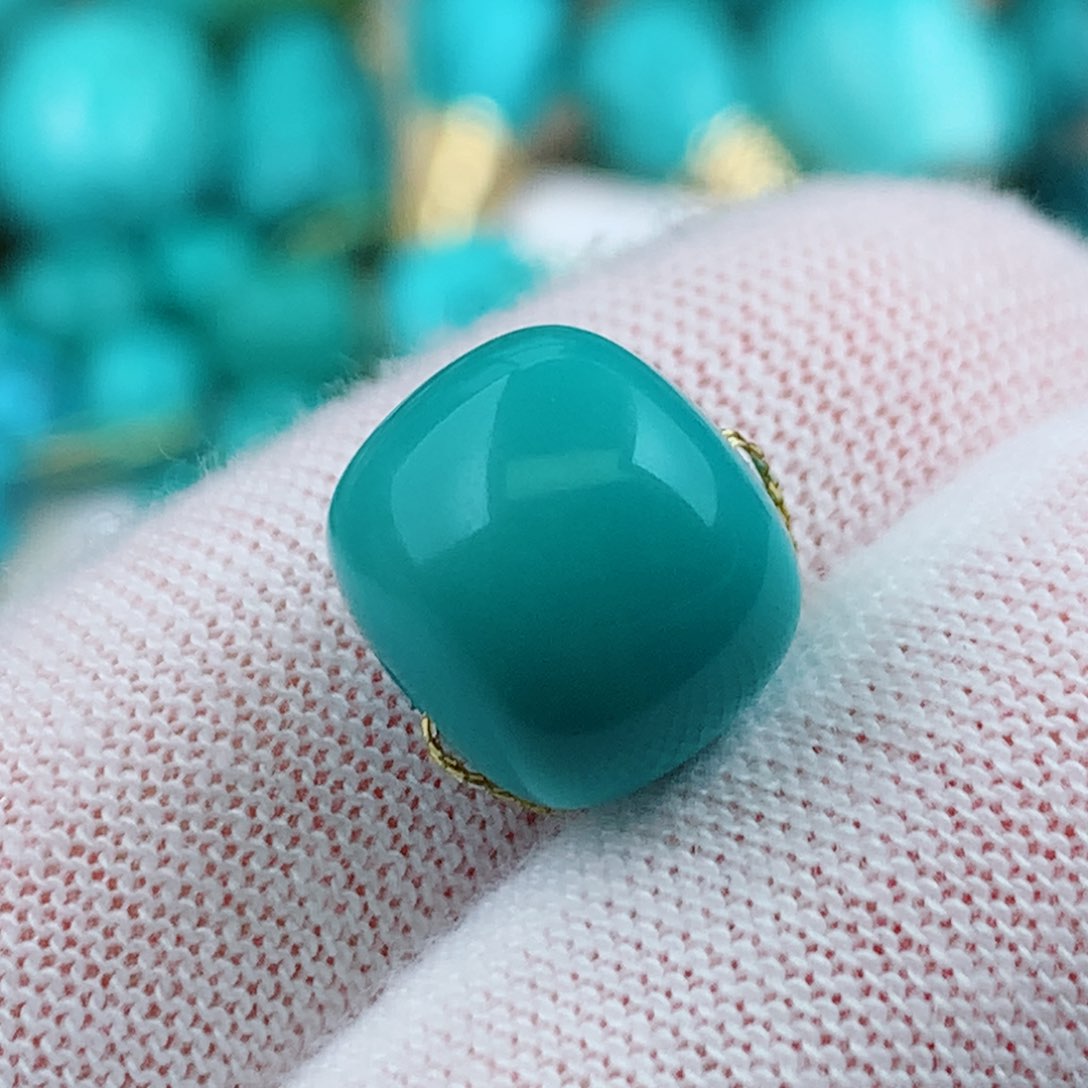 未镶嵌绿松石珠宝奇石11.5m m